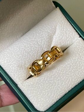 Chunky 18K Gold Plated Chain Link Ring
